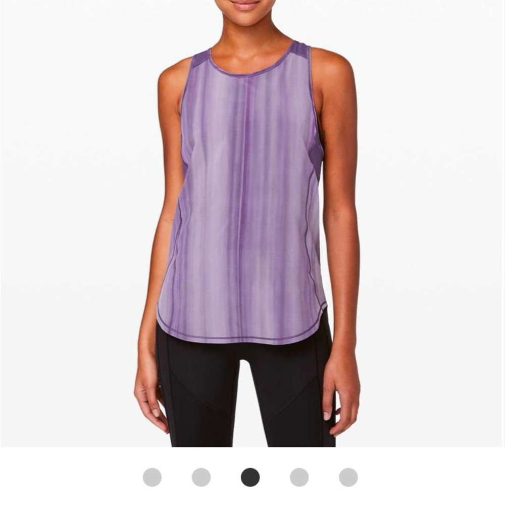Lululemon Sculpt Tank Purple Sleeveless Top Size 4 Small Yoga Top Mesh